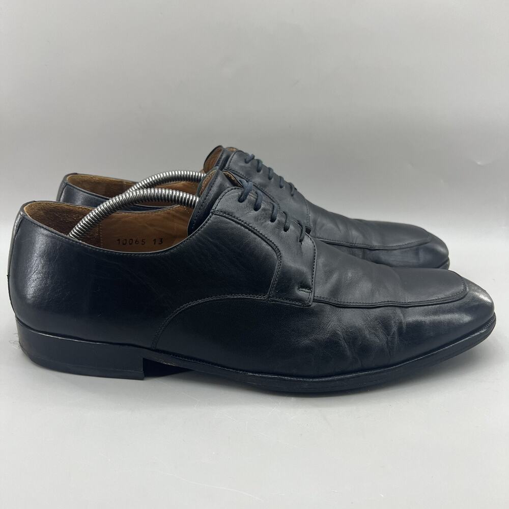 Magnanni Split Toe‎ Apron Oxford Men's Size 13 M Black Leather Comfort Low Shoes